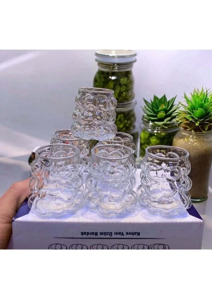 6'lı Cam Üzüm Bardak Seti, Kahve Yanına Şık ve Kullanışlı Tasarım