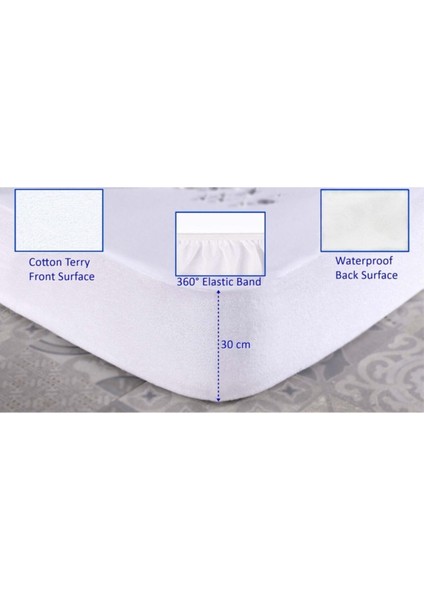 Pamuklu Çift Kişilik Sıvı Geçirmez Fitted Alez fiyatları