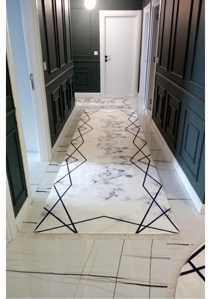 Yolluk Halı – Kaymaz Tabanlı, Yıkanabilir, Yumuşak Dokulu, Şık ve Dayanıklı Tasarım (Platin Siyah Yolluk) fiyatları