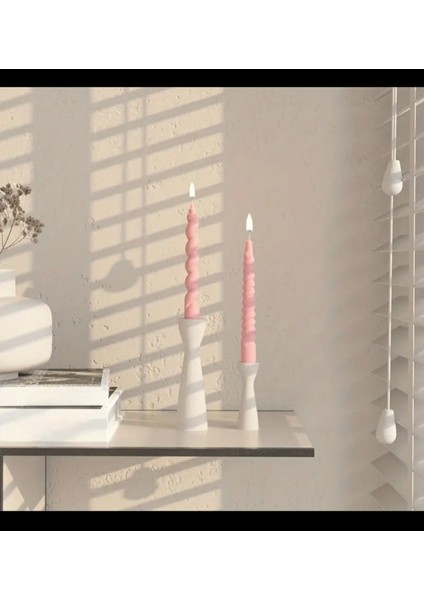 Beyaz Şamdanlık Seti, Ev Dekorasyonu Için Şık Mum Tutucu Tasarımı fırsatları