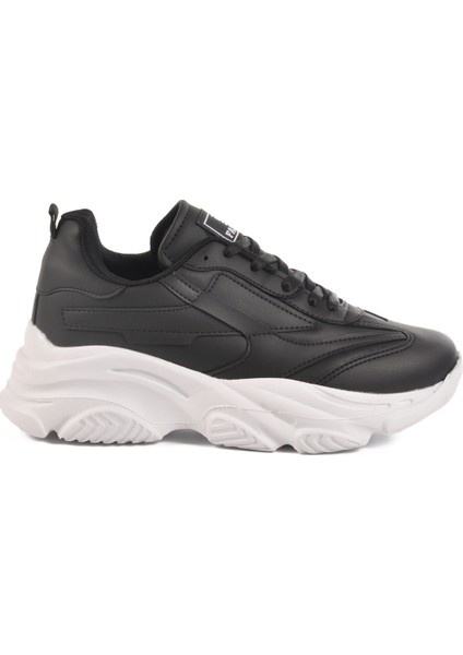 Siyah Beyaz Bağcıklı Kadın Sneaker DRK171 G