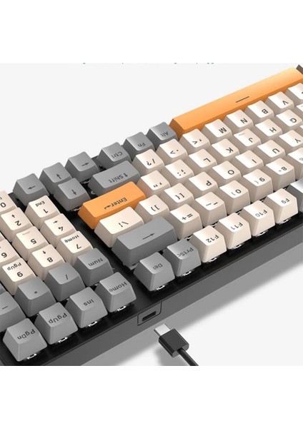 Rgb Arkadan Aydınlatmalı Mekanik Klavye Kablolu Gerçek Mekanik Klavye 100 Tuş