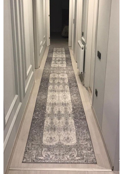 Yolluk Halı – Kaymaz Tabanlı, Yıkanabilir, Yumuşak Dokulu, Şık ve Dayanıklı Tasarım (Pırlanta Gri Yolluk)
