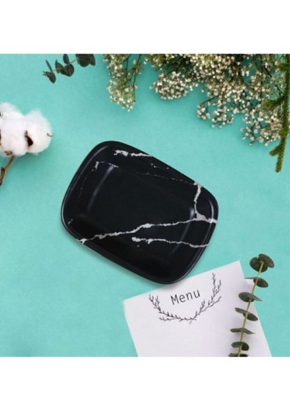 2'li 13 cm Siyah Mermer Kayık Tabak Seti, Şık ve Dayanıklı Tasarım fiyatları