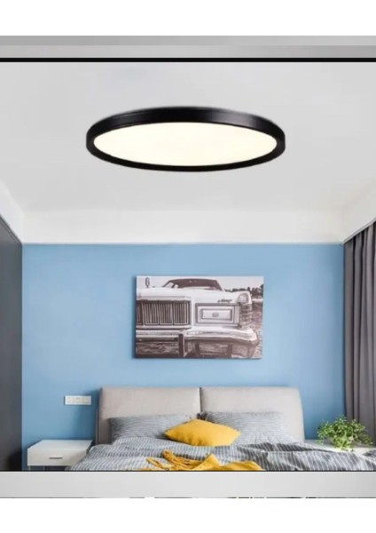 Antrasit Renk Büyük Boy 24W Tavan Aydınlatma Armatür Plafonyer LED