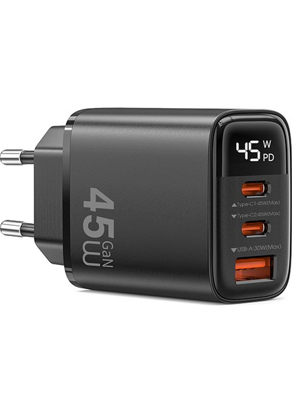 WI-G011 Firefly Serisi Gan Tech Pd Hızlı Şarj Özellikli Şarj Başlığı 45W Siyah