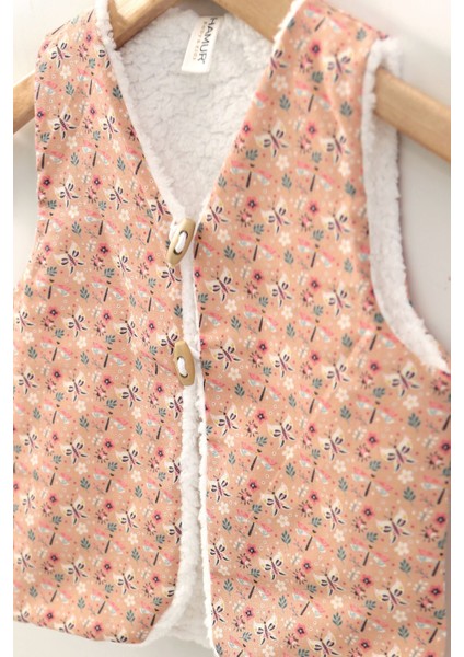 Kız Çocuk Yelek ve Patik Takımı 2 Li Set Çift Taraflı Düğmeli Yenidoğan Pamuklu Koyun Tüyü Lola fiyatları