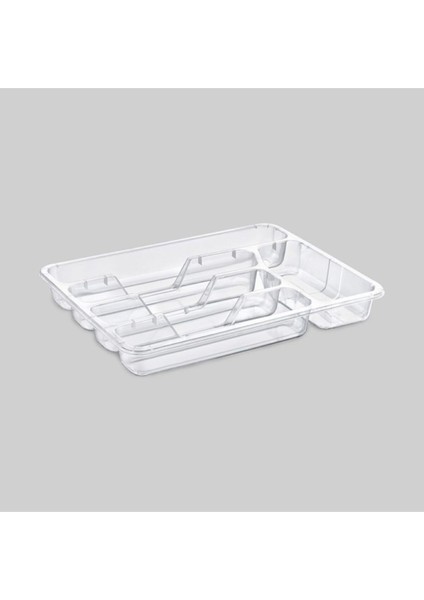 Şeffaf ve Beyaz Küçük Çekmece Içi Kaşıklık Düzenleyici, Pratik ve Şık Tasarım