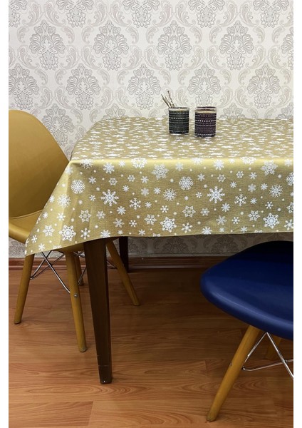 Elyaf Tabanlı, Silinebilir, Kar Desenli Masa Örtüsü, Dayanıklı ve Şık Tasarım fiyatları