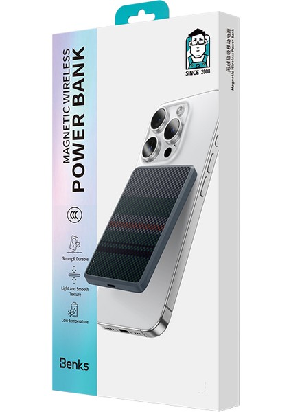 MP15 Armorgo M-Safe Özellikli Aurora Serisi Aramid Fiber Powerbank 15W 5000MAH Siyah-Yeşil