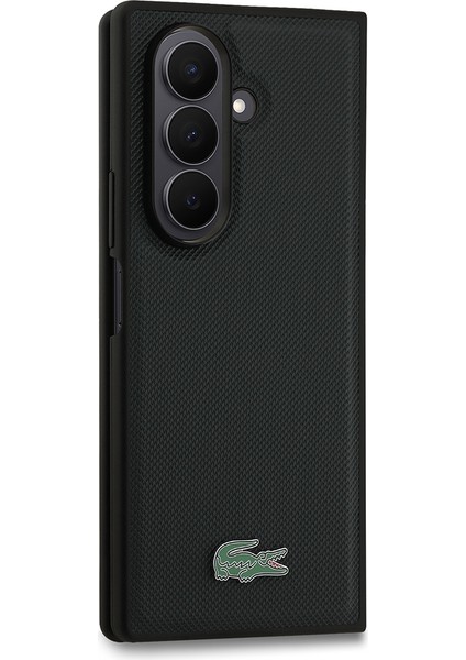 Galaxy Z Fold 7 Kılıf Lacoste Lisanslı M-Safe Uyumlu Pike Desenli Ikonik Timsah Logolu Kapak Siyah indirimleri
