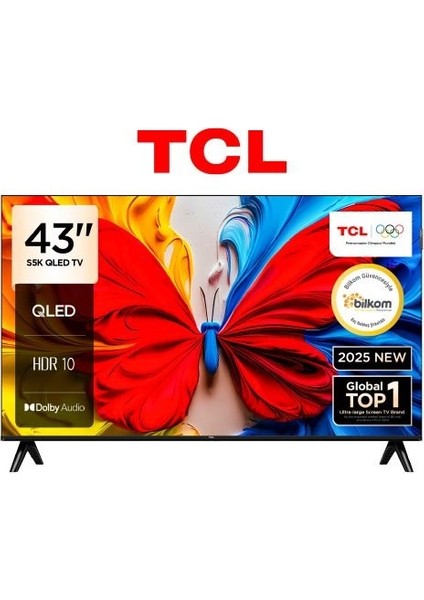 43S5K 43" 109 Ekran Uydu Alıcılı Full HD Android Smart QLED TV