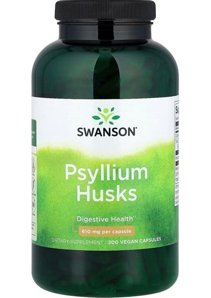Psyllium Husks, 610 Mg, 300 Capsules