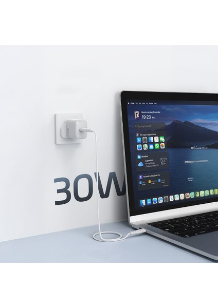 WI-G008 Essen Serisi Gan Tech Pd Hızlı Şarj Özellikli Şarj Başlığı 30W Beyaz indirimleri