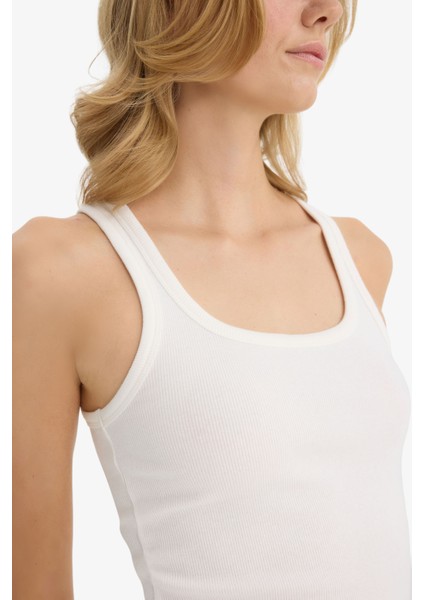 Slim Fit Dar Kesim Basic Düz Yuvarlak Yaka Fitilli Kaşkorse Atlet E5539AX25SM indirimleri