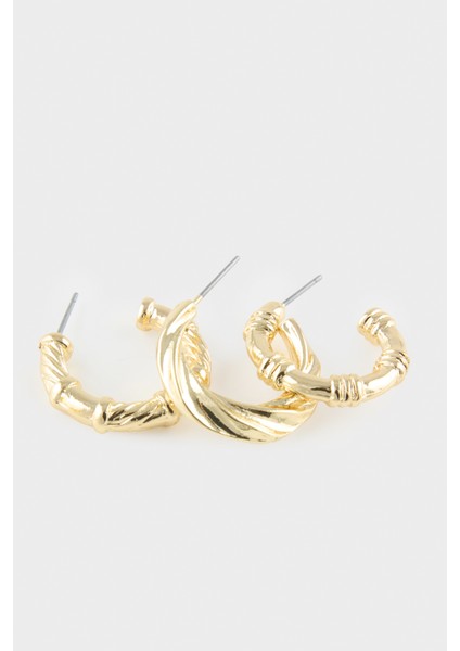 Kadın 3'lü Gold Küpe F5966AXNS modelleri