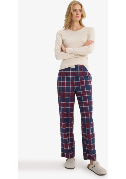 Regular Fit Uzun Boy Kareli Pijama Altı-Fall in Love E7617AX25AU