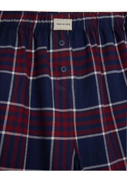 Regular Fit Uzun Boy Kareli Pijama Altı-Fall in Love E7617AX25AU