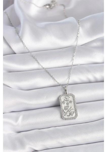 316L Çelik Gümüş Renk Zincir Yengeç Burcu Zirkon Taşlı Kadın Kolye fiyatları