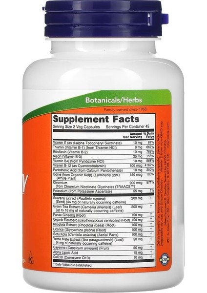 Energy, 90 Veg Capsules fiyatları