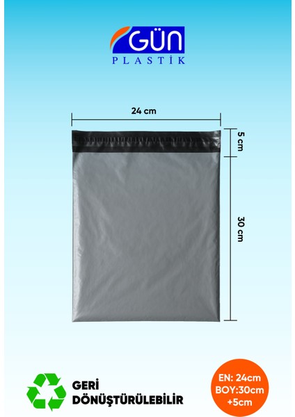 Cepsiz Kargo Poşeti 24 x 30 + 5 cm (100 Adet)
