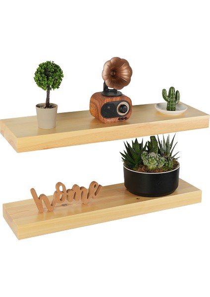 Uçan Raf Çam Ahşap Masif Ofis Mutfak Salon Kitaplık Uyumlu Modern Dekoratif Gizli Bağlantılı 2'li fiyatları