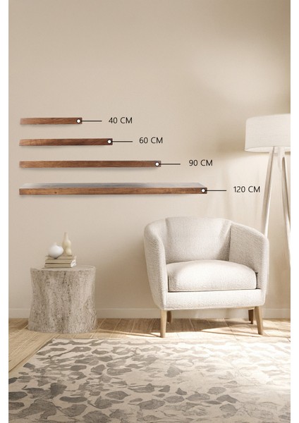 Uçan Raf Çam Ahşap Masif Ofis Mutfak Salon Kitaplık Uyumlu Modern Dekoratif Gizli Bağlantılı 2'li indirimleri