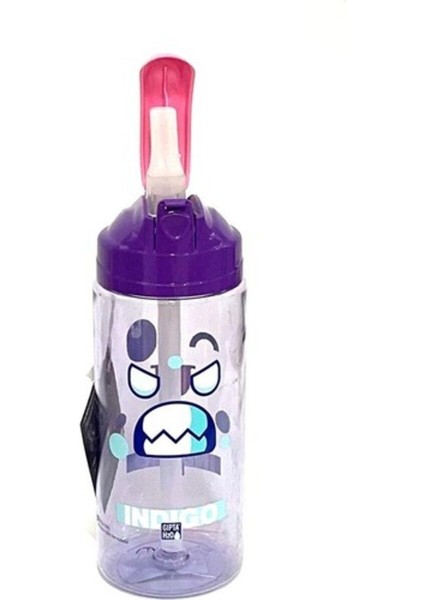 Mor Indıgo Tritan Desenli Pipetli Matara 500 Ml, Şık ve Dayanıklı Içecek Kabı fiyatları