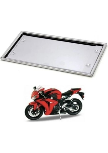 2 Adet Krom Motosiklet Plakalık 25X16CM