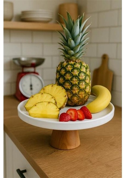 Porselen Ahşap Ayaklı 25 cm Sunumluk fiyatları