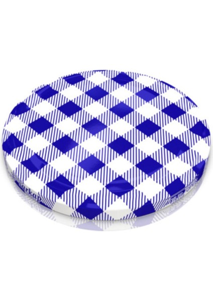 Lacivert Ekose 10 Adet Kavanoz Kapağı, 82MM, Hijyenik Paketli modelleri