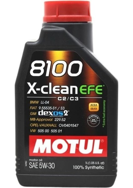 8100 X-Clean Efe Sae 5W-30 ( Tam Sentetik ) 1lt.