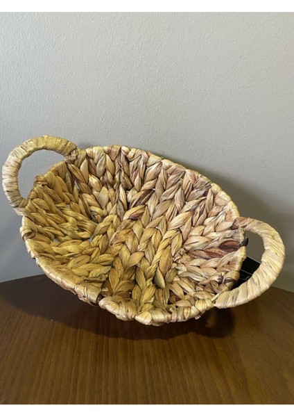 Haki Hasır Örgülü Kulplu Oval Sepet ve Tepsi, Şık ve Kullanışlı Tasarım fiyatları