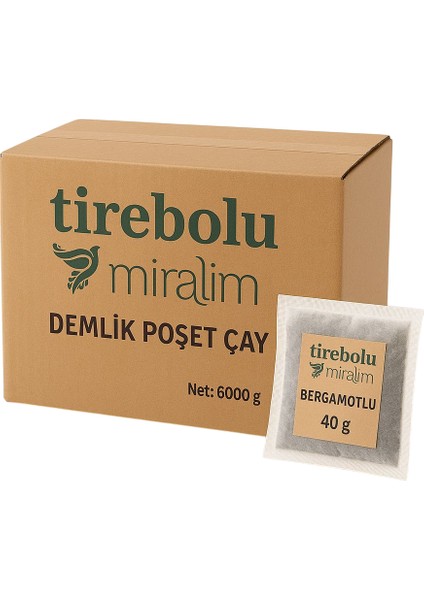 Bergamotlu Demlik Poşet Çay – 6000 G Koli – 40 G x 150 Adet