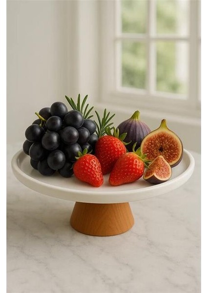 Porselen Ahşap Ayaklı 28 cm Sunumluk fırsatları