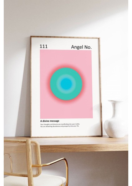 Çok Renkli Angel No 111 Tablo ve Poster, Çerçevesiz, Modern Dekorasyon Parçaları