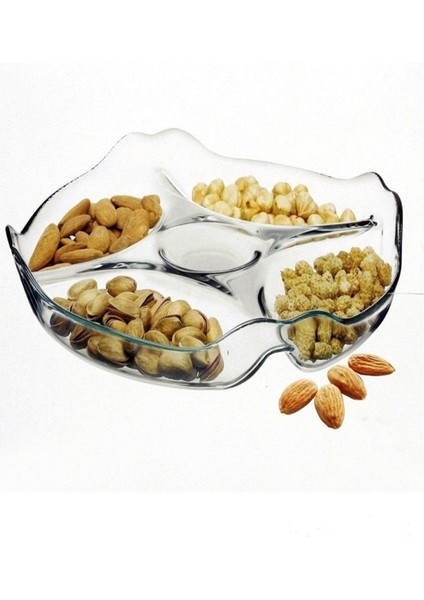 Beyaz 5 Bölmeli Sunum Tabağı, Şık ve Kullanışlı Sunum Gereciği indirimleri