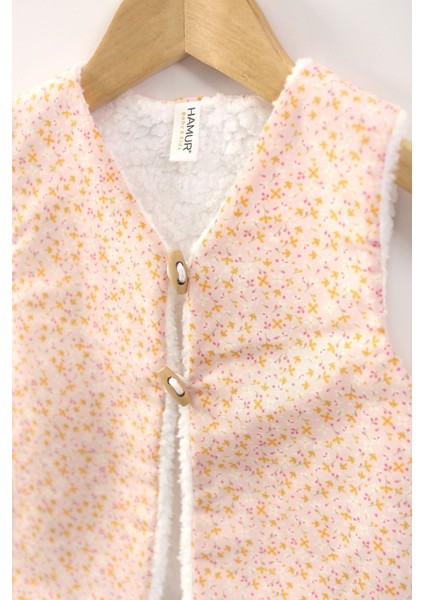 Kız Bebek Yelek ve Patik Takımı 2 Li Set Çift Taraflı Düğmeli Yenidoğan Pamuklu Koyun Tüyü Leila fiyatları