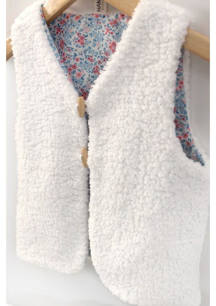 Unisex Yelek ve Patik Takımı 2 Li Set Çift Taraflı Düğmeli Yenidoğan Pamuklu Koyun Tüyü Loom indirimleri