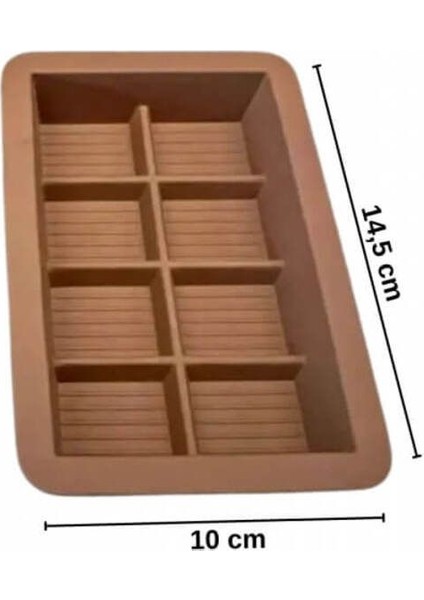 Renkli Silikon Çikolata Kalıbı, 8 Bölmeli, 2'li Paket fırsatları