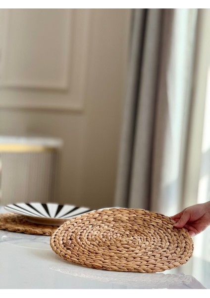 Haki Hasır Amerikan Servis Supla 35CM, Şık ve Doğal Tasarım. modelleri