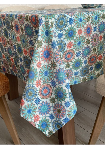 Turkuaz Renkli Leke Tutmayan, Şık ve Kolay Temizlenen Masa Örtüsü