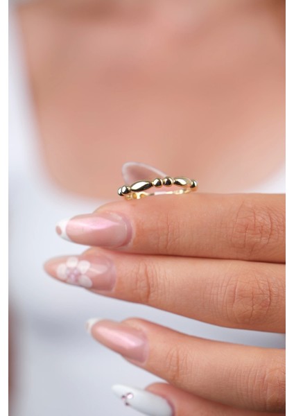 14 Ayar Altın Top Detay Yüzük 877