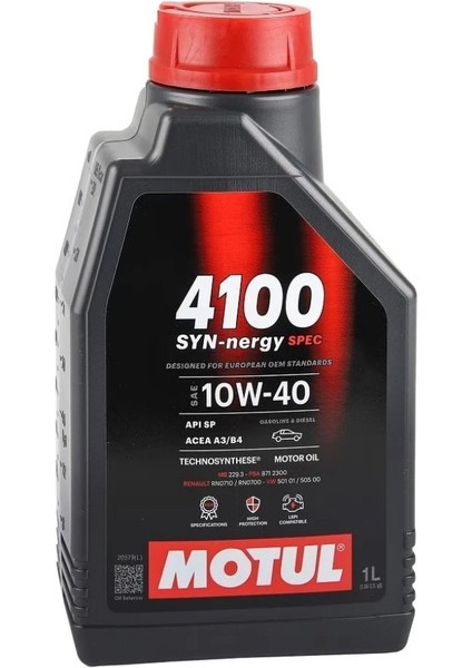4100 Syn-Nergy Spec 10W-40 Motor Yağı 1lt.