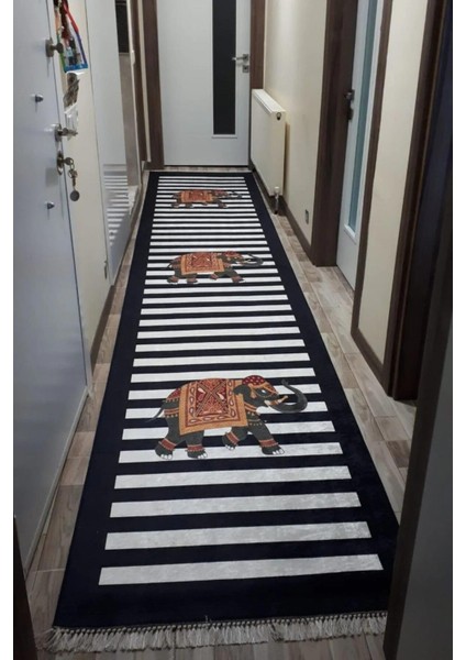 Yolluk Halı – Kaymaz Tabanlı, Yıkanabilir, Yumuşak Dokulu, Şık ve Dayanıklı Tasarım (Filli Siyah)