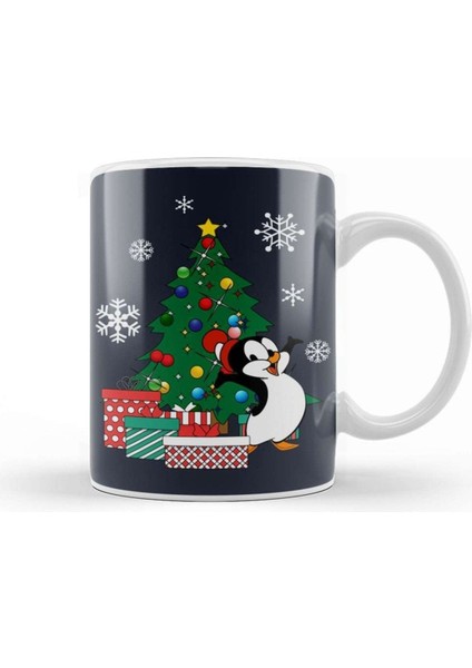 Beyaz Porselen Kupa Bardak, Noel Temalı, Sıcak ve Şık Tasarım