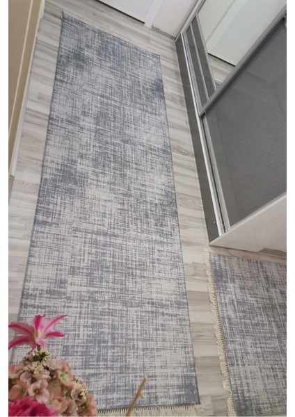 Yolluk Halı – Kaymaz Tabanlı, Yıkanabilir, Yumuşak Dokulu, Şık ve Dayanıklı Tasarım (Girdap Gri Yolluk)