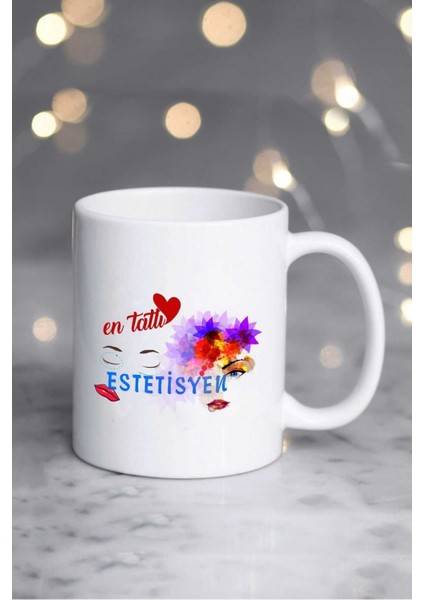 Tatlı Estetisyen Kupa Bardak, Beyaz, Şık ve Kullanışlı, Hediye Için Ideal fiyatları