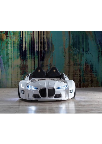 Gtm Full Arabalı Yatak Kumandalı Işık ve Ses Sistemli Çocuk Karyolası Beyaz fiyatları