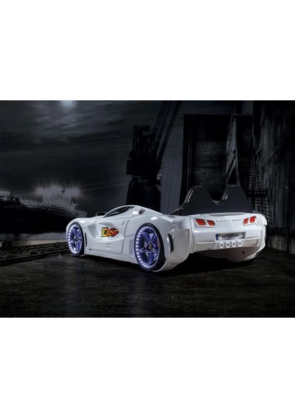 Gtm Full Arabalı Yatak Kumandalı Işık ve Ses Sistemli Çocuk Karyolası Beyaz indirimleri